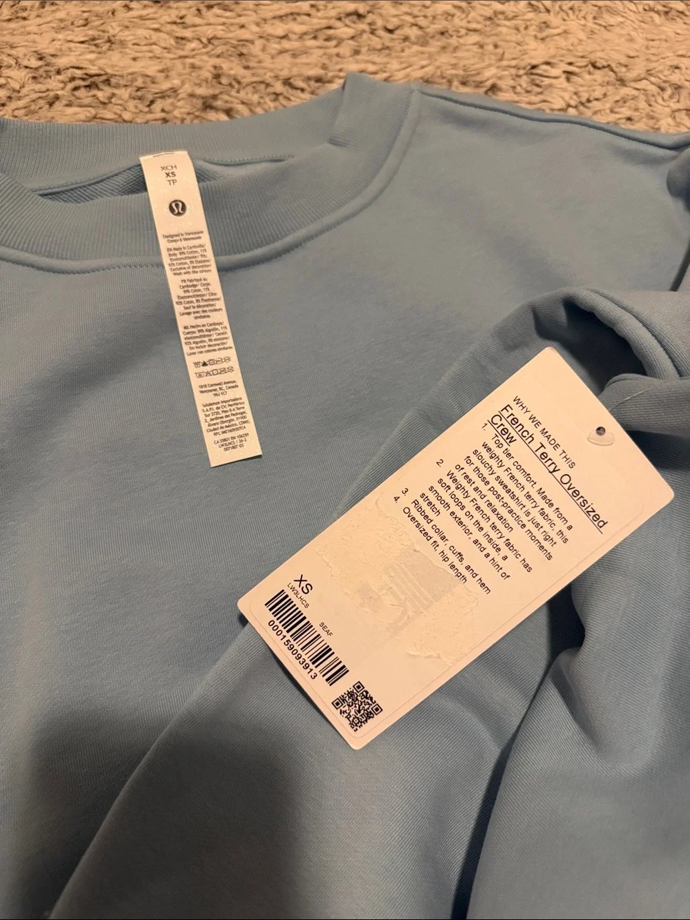 Lululemon French Terry Oversized Crew - Seafoam